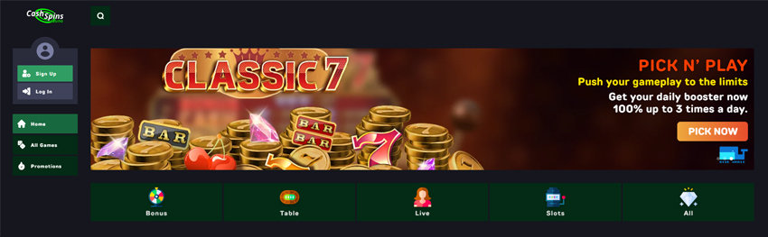 Cash Spins Casino Bonus Code