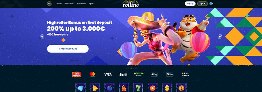 Rollino Casino Bonus Code