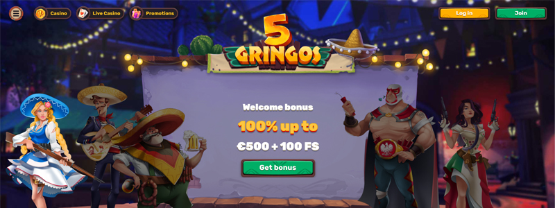 5Gringos Casino Bonus Code