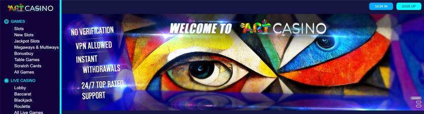 Art Casino Bonus Code