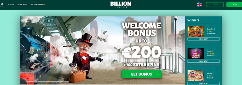 Billion Casino Bonus Code