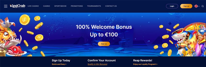 KingCrab Casino Bonus Code