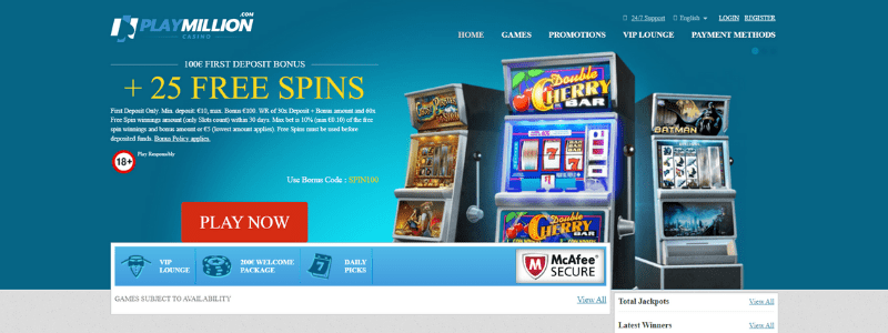 Playmillion Casino Bonus Code