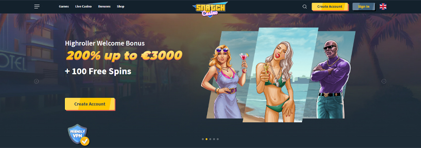 Snatch Casino Bonus Code