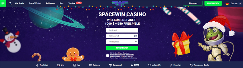 Space Win Casino Bonus Code