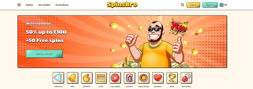 SpinsBro Casino Bonus Code