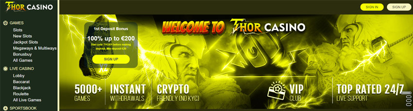 Thor Casino Bonus Code